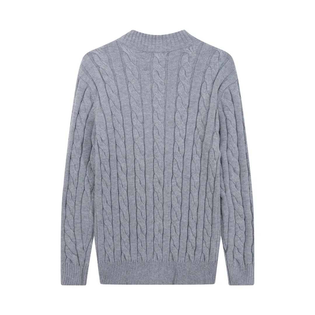 P230 RALPH LAUREN Ralph Lauren seven-color classic small label embroidered stand-collar long-sleeved half-zip knitted sweater tops for men and women seven colors Color: black white gray royal blue pink sky blue khaki code number: S M L XL material: cotton